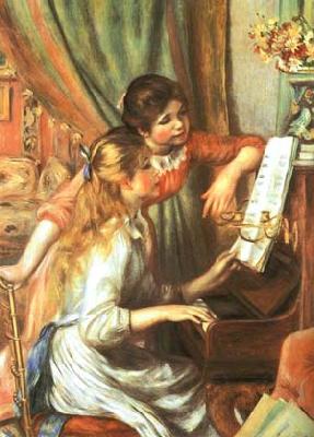 Pierre Auguste Renoir Girls at the Piano Norge oil painting art